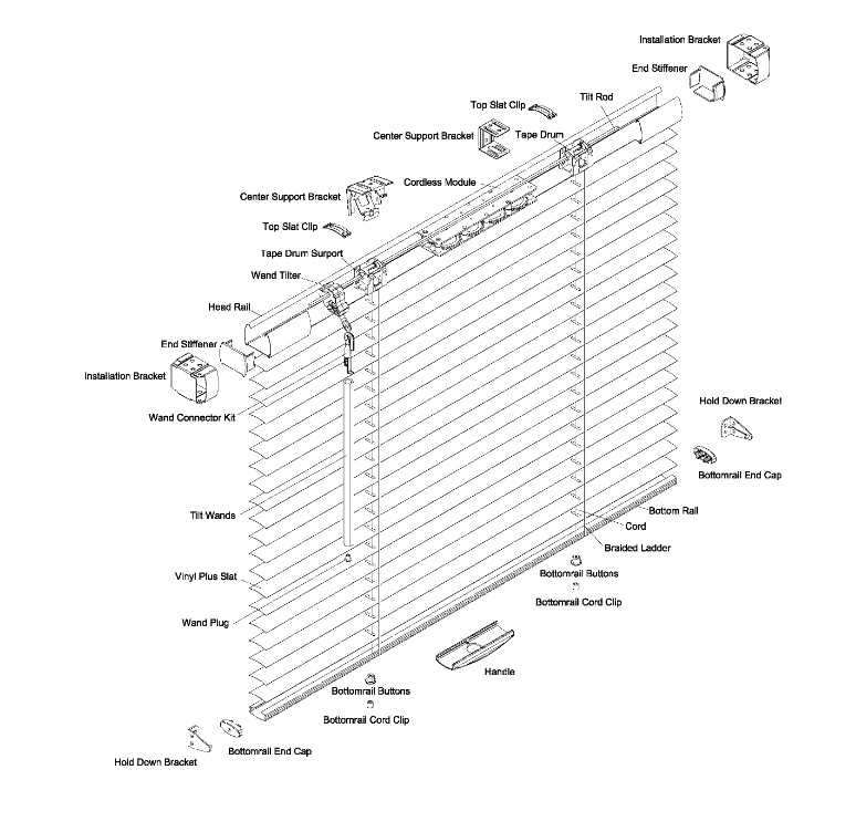 Aluminum mini blinds product photo (main product photo)
